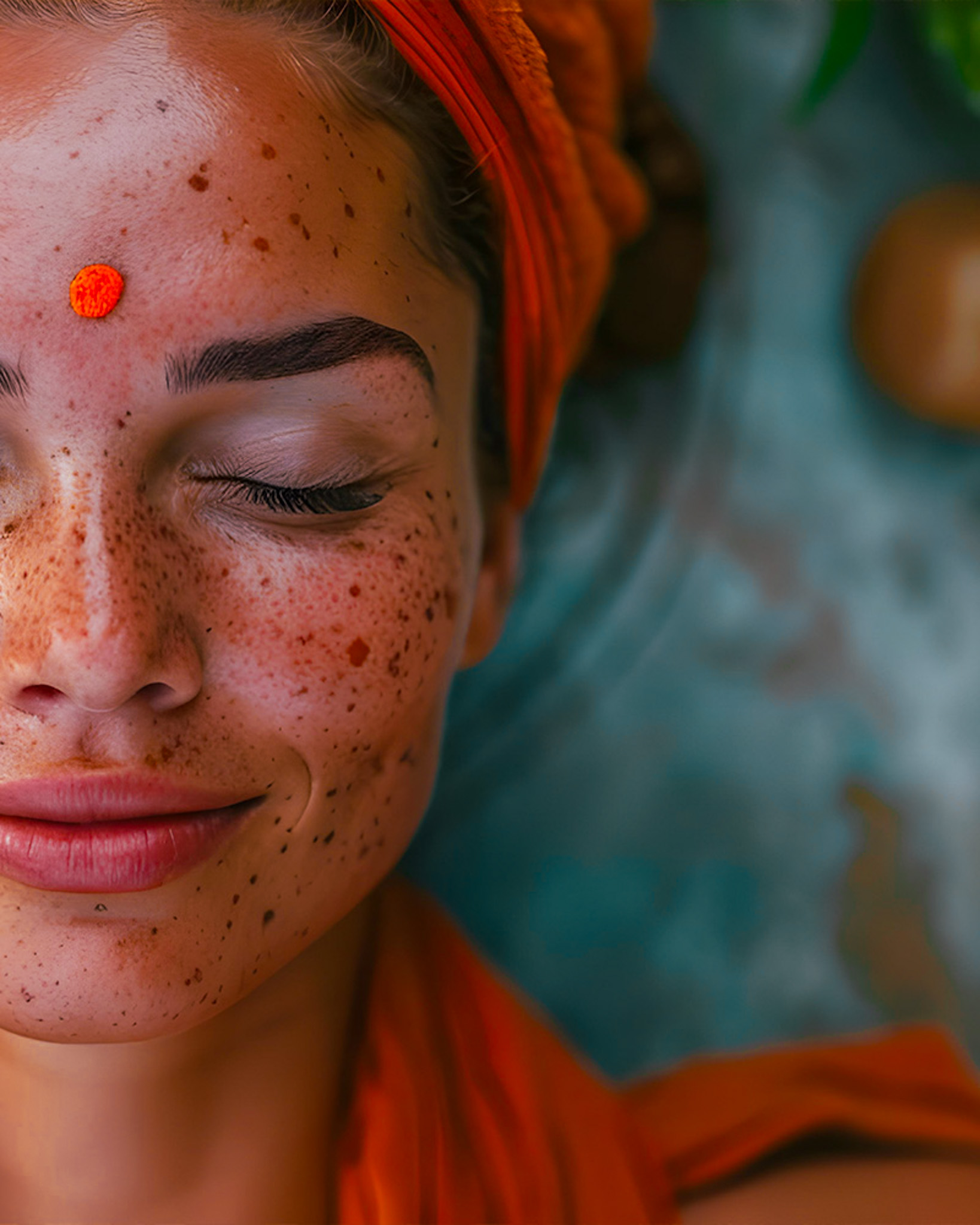 Portrait einer jungen Frau auf einer Massageliege