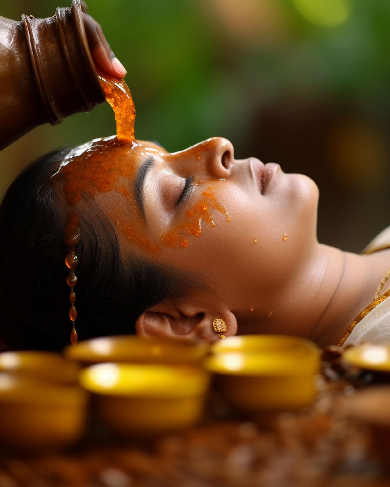 Junge Frau während einer Ayurveda Behandlung